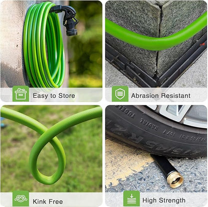 Lefree Garden Hose, Flexible Water Hose with 10 Function Nozzle, Heavy Duty, Sturdy, Drinking Water Safe, All-weather, Outdoor Hose with Kink Resistance, Burst 600 PSI