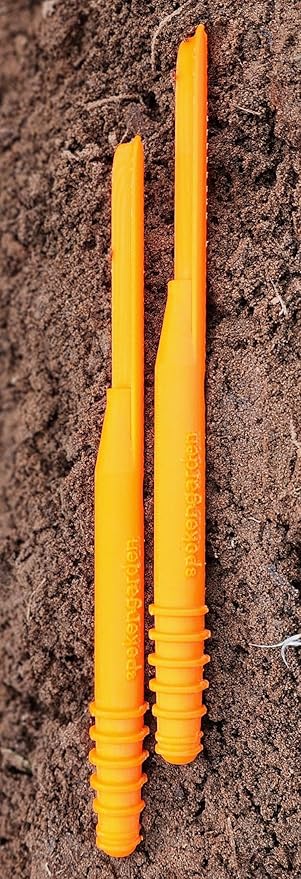 Dibby Seed Sowing Garden Tool Dibber Planter Transplanter – Sow Seeds at The Right Depth – Easily Transplant Delicate Seedlings (Little Dibby) Orange (2 Pack)