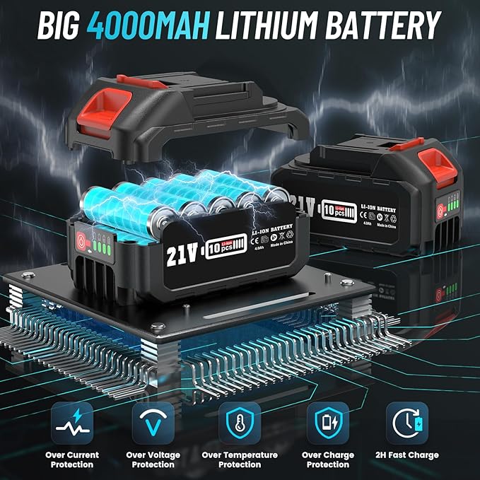 SEESII PS810 2-IN-1 Cordless Pole Saw & Mini Chainsaw, 8-inch Electric Saws Brushless with 2 x 4.0Ah Batteries, 16-Foot MAX, Chain Saw with Extension Pole for Wood Cutting Trimming Branch