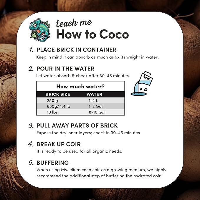 Mycelium Coco Coir Brick Mushroom Growing Kit I Expandable Organic Coconut Fiber Substrate I Indoor Mushroom Cultivation for Starter & Pro Home Growers I OMRI Certified & Non-GMO, 10lbs