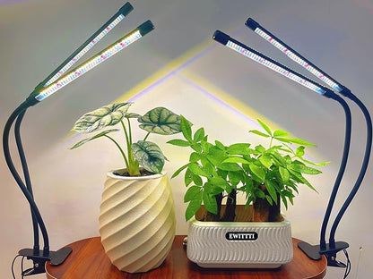 Plant Lights for Indoor Growing,84leds Clip Grow Light, 6500k Grow Lights for Indoor Plants Full Spectrum with Cold Warm Red LEDs,10 Dimmable Levels,Auto On Off Timing 3/9/12h Hrs(2pcs)