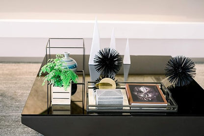 Wood Planter Box with Wine Crate Styled, 5 Inch Square, Rose Wood, Plastic Liner, Garden Centerpiece Display, Wedding Flowers Holder, Home and Venue Decor (5x5 Wine Crate Set of 4, Rose Wood)