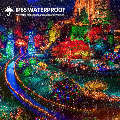 1000 LED 328ft 8 Modes with Timer Christmas String Lights IP55 Outdoor Waterproof UL Certificated Indoor Fairy Lights Garden Patio Wedding Christma Trees Parties Decoration Multicolor