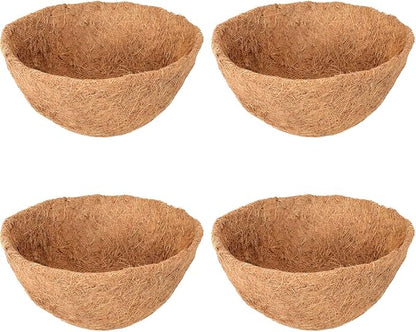 Halatool 4PCS 14 Inch Coconut Liners for Planters Round Hanging Basket Liners 100% Natural Replacement Coconut Fiber Liner for Garden Flower Pot Vegetables Herbs