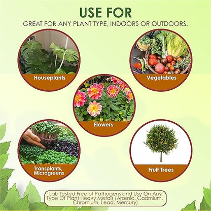 VermisTerra Vitality 8 oz - Houseplant and Indoor Plant Food, Mother Earth's Balanced Fertilizer, Organic, Root Cuttings, No Harmful Chemicals, will not burn plants, Lush Growth. No Odor, Reduce Shock