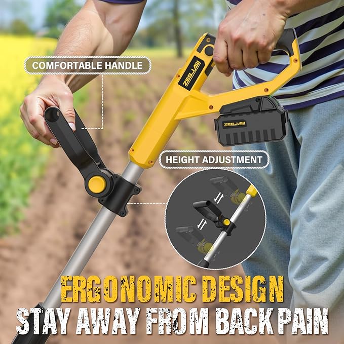 20V Cordless Electric Garden Tiller Cultivator, 9-Inch Tilling Width, 6.6-Inch Depth Rototiller for Soil Cultivation, Lawn, Gardening, Lightweight Tiller Includes 4.0Ah Battery and Charger