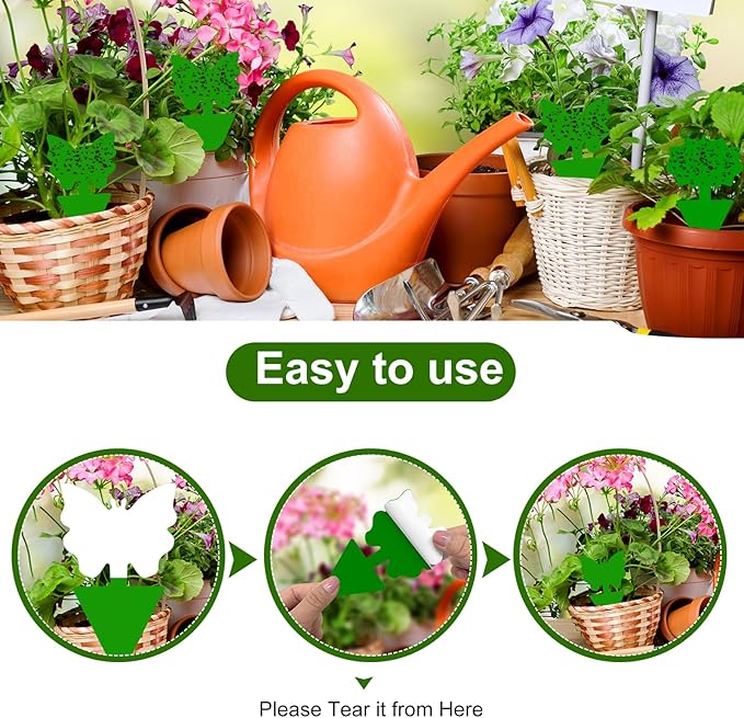 Fruit Fly Traps, 100 Pack Green Sticky Traps, Fungus Gnat Traps, Plant Fly Stickers for Indoor and Outdoor Use Protect The Plant