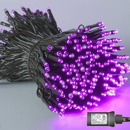 YEGUO 66ft 200 LED Christmas Lights Outdoor Waterproof, Purple String Lights Indoor, Twinkle Christmas Tree Lights Plug in with Timer Memory 8 Modes