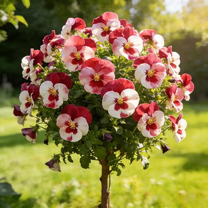 1000 Pansy Flower Seeds - Cold Tolerant Blooms in Vibrant Colors, Long Blooming Season for Garden Beds, Borders, and Containers (2000, Red)