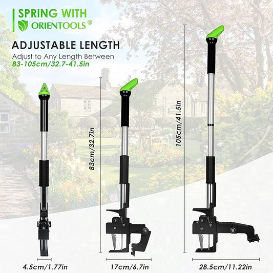 ORIENTOOLS Weed Puller, Stand Up Weed Puller, 32 to 41 inch Long Handle, Upgrade Detachable Telescopic Handle Garden Weeding Tool with 4 Claws for Labor Saving Dandelions Remover Tool
