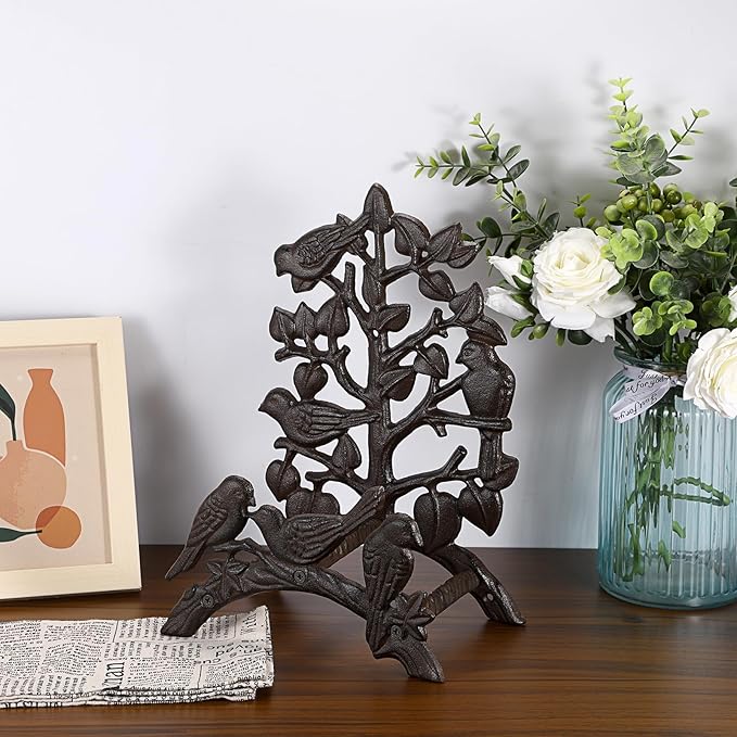 OwnMy Cast Iron Garden Hose Holder Wall Mount Water Hose Hanger for Outside, Heavy Duty Decorative Water Hose Reel Storage Organizer Rack for Outdoor Garden Lawn Yard, 8.7"L x 4.7"W x 12.3"H