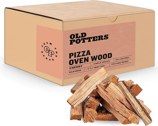 Old Potters Kiln Dried ~6 x 0.5-1.5 Inch Mini Pizza Oven Cooking Logs, Wood Logs for Grills and Smokers, Solo Stove Mesa XL (790 Cubic Inches), Cherry