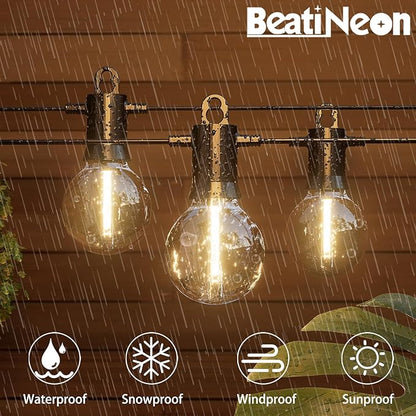 Outdoor String Lights,100 Feet Led Patio Globe Lights with Plastic Bulbs,Waterproof,Shatterproof,G40 Outdoor String Lights with,Connectable Hanging for Backyard, Bistro, Porch, Deck, Balcony,Tent