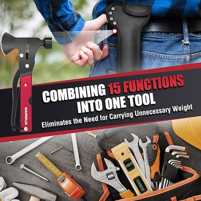 15 in 1 Multitool Axe Hatchet, Christmas Stocking Stuffers for Men Adults, Camping Accessories Survival Gear, Multi Tool for Camping Hiking Survival, Cool Gadgets Gifts for Men,Husband, Boyfriends