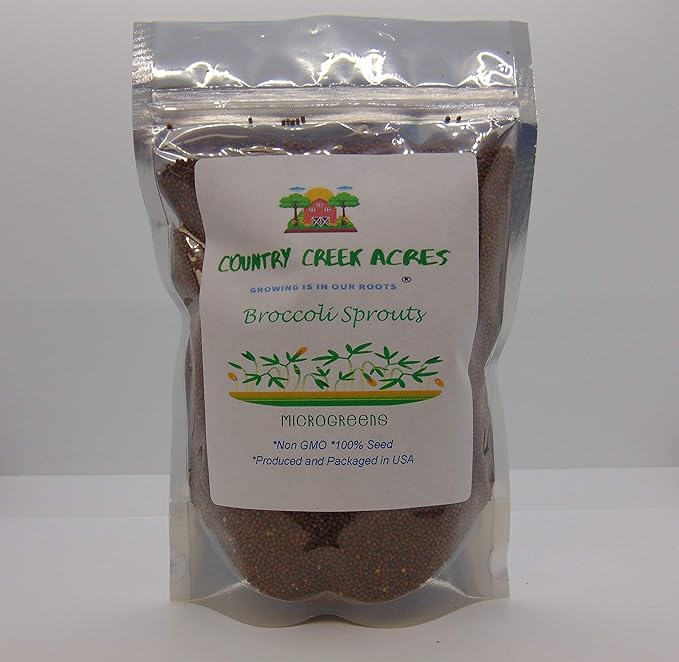 8 oz Broccoli Seed, Non-GMO Broccoli Seeds for Sprouting Sprouts Microgreens, Pure Seed. Country Creek LLC. Brand