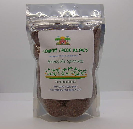 8 oz Broccoli Seed, Non-GMO Broccoli Seeds for Sprouting Sprouts Microgreens, Pure Seed. Country Creek LLC. Brand