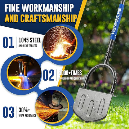 Hand Edger Lawn Tool, Sharp Half Moon Manual Grass Edger Tool with Soft T-Grip Handle for Garden, Yard, Sidewalk, Landscape, 38″