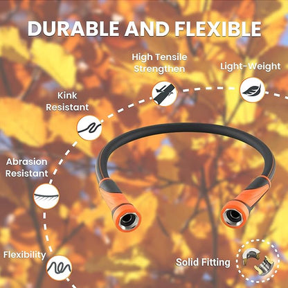 Giraffe Tools Garden Leader Hose 5ft x 5/8", Short Water Hose Heavy Duty, Flexible, Lightweight Hybrid Hose with Swivel Handle, Double Female Fittings, Burst 600 PSI