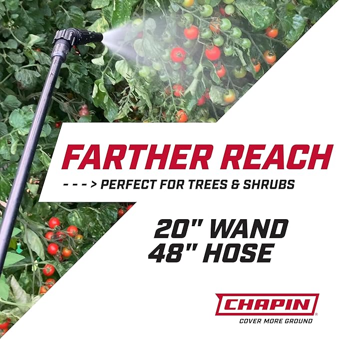 Chapin USA 60114 Made in USA 4-Gallon Backpack Sprayer with 3-Stage Filtration System Pump Pressured Sprayer, for Spraying Plants, Garden Watering, Lawns, Weeds and Pests, Translucent White