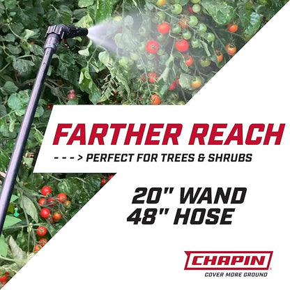 Chapin USA 60114 Made in USA 4-Gallon Backpack Sprayer with 3-Stage Filtration System Pump Pressured Sprayer, for Spraying Plants, Garden Watering, Lawns, Weeds and Pests, Translucent White