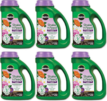 Miracle-Gro Shake 'N Feed Rose & Bloom Plant Food, Plant Fertilizer, 4.5 lbs. (6-Pack)