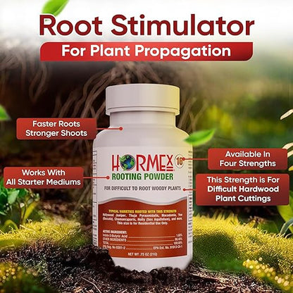 Hormex Rooting Powder #16, Grow Cubes & Shears Combo - Rooting Hormone for Difficult Hardwood Plants, Tree Cuttings | Root Starter Cubes for Cloning Plants | Precision Straight-Blade Shears (50 Plugs)