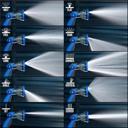 VIKING Hose Nozzle, Garden Hose Nozzle with 10 Spray Patterns, Adjustable Heavy Duty Thumb Control for Washing Car, Watering Plants, Washing Pets, and Home Use