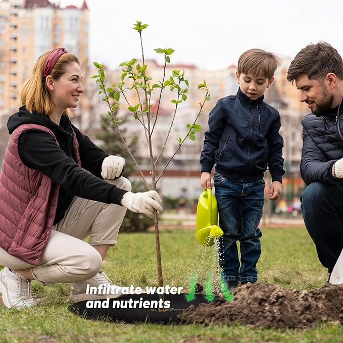 20.47 Inch Non-Woven Tree Mulch Ring,Reusable Tree Weed Barrier Mat,Degradable Tree Mulch Used to inhibit Weed Growth and Landscape Weed Control Plant Root Protection (10 Pack)