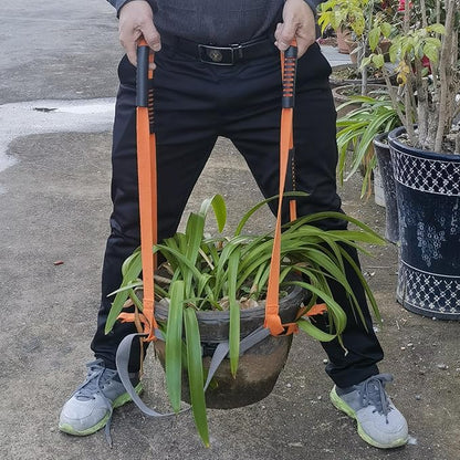 Garden Flower Pots Pot Moving Strap,with Handle,Landscaping Lifting Straps, Move Heavy Flower Pots, Planters, Trees, Rocks,Pot Tool,Up to 200 lbs,Gray Orange,Middle and Small
