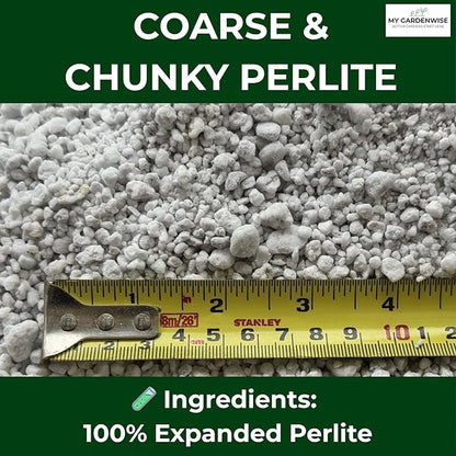 Perlite for Plants, Coarse and Chunky Horticultural Perlite, Organic Perlite for Gardening Indoor & Outdoor, Perlite Bulk Bag, Made in USA (3 quarts)