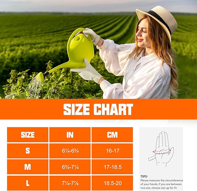 HANDLANDY Gardening Gloves for Women, Breathable Ladies Leather Garden Yard Gloves Best Gift for Gardeners