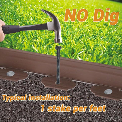 2In× 66Ft Landscape Edging with 120 Stakes, No Dig Garden Edging for Lawn Edging,Landscape Border Passway Border and Flower Bed Border