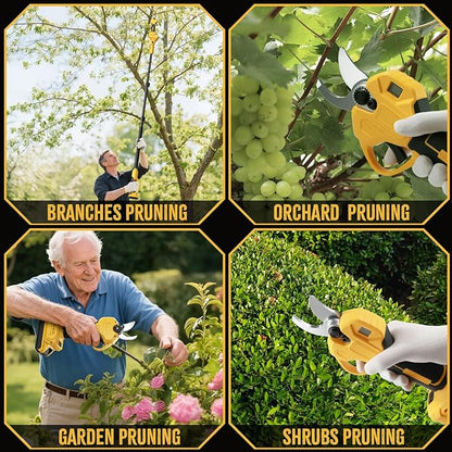 2 IN 1 Electric Pruning Shears Cordless with Pole for Dewalt 20V MAX Battery, 14Ft Reach, 1.2" Cutting Diameter, Brushless Motor Pruner - for Gardening & Tree Trimming (No Battery)