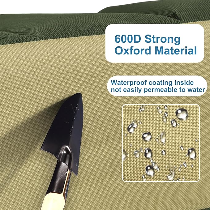 Garden Tool Bag Organizer, Gardening Tote Storage Bag with Zippers Pockets (Tools NOT Included), Green