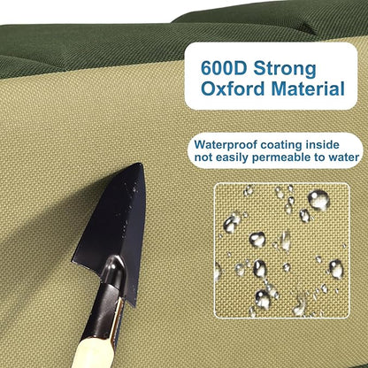 Garden Tool Bag Organizer, Gardening Tote Storage Bag with Zippers Pockets (Tools NOT Included), Green