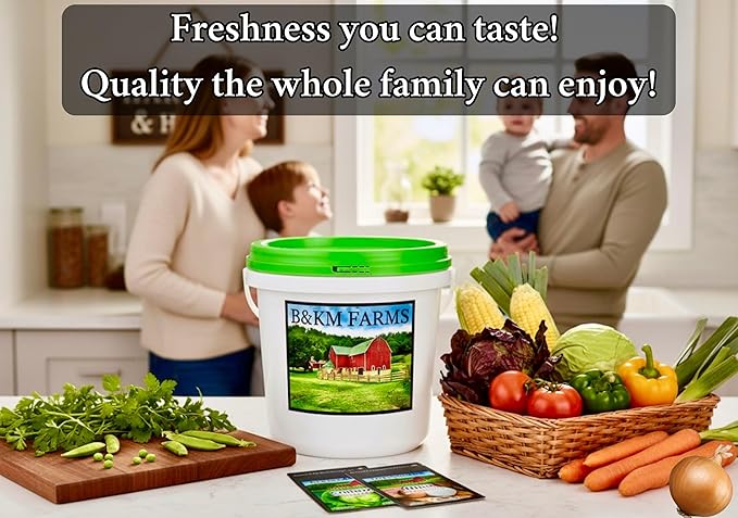 Beginner Survival Seed Vault: 20,000+ Heirloom & Non-GMO Seeds (30 Easy to Grow Varieties) by B&KM Farms