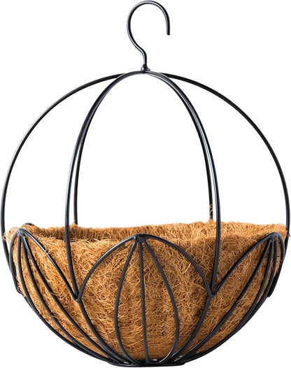 SuperMoss Leeds Sphere Black Metal 10" Hanging Basket