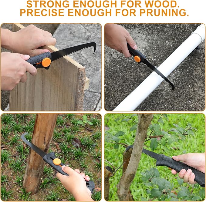 Heavy-Duty Lopper, 360° Rotating Grass Shears & Retractable Pruning Saw | Complete Branch Cutting & Lawn Care Kit,3PCS