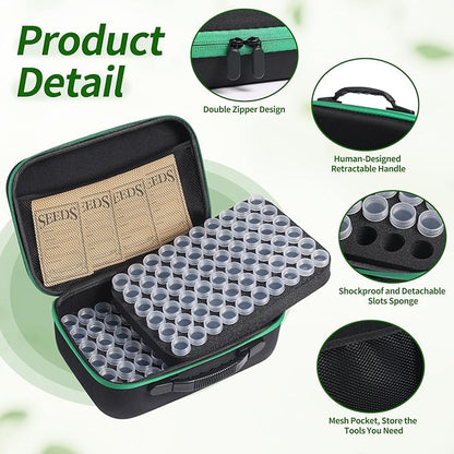 Seed Storage Box, Portable Seed Saving Box, Sturdy Seed Organizer Kit Seed Envelopes Funnel Label, Seed Container for Flower Plants Vegetable Seed, L-120 Slots