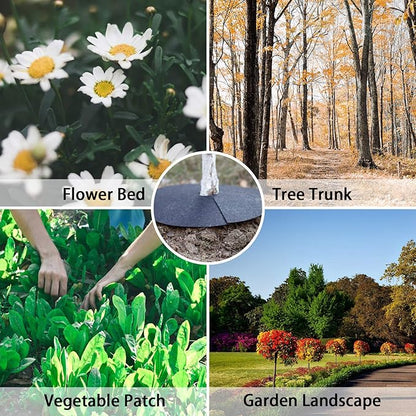 YBB Tree Weed Barrier Mat, Non-Woven Degradable Garden Weed Barrier Landscape Fabric Mulch Ring Tree Protector with Stakes (6 Pack, 16 Inch)