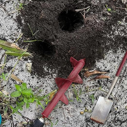 4x12 Inch Auger Drill Bit for Planting - Heavy Duty Garden Tools Auger Drill Bit for Planting Bulbs, Flowers, and Trees