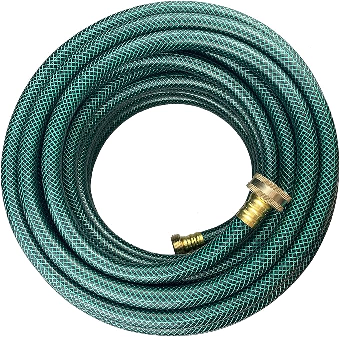 PVC Garden Hose 1/2 Inch Green Heavy Duty Water Hose with Solid Brass Fittings,No Leaking, Flexible,for outdoors,Lawns,Patio (50 FT, Green, Brass Fittings)