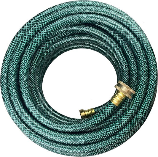 PVC Garden Hose 1/2 Inch Green Heavy Duty Water Hose with Solid Brass Fittings,No Leaking, Flexible,for outdoors,Lawns,Patio (50 FT, Green, Brass Fittings)