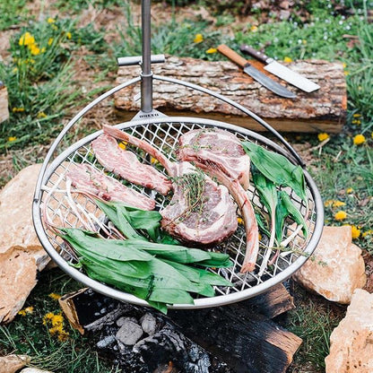 Outpost Grill 24 - Standalone Campfire Grate - Breeo X Series Accessory - Stainless Steel, Durable, USA Made - Campfire Grill Grate - Camping Cooking Rack with Carrying Bag - Fire Pit Accessories