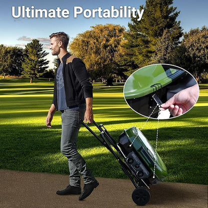 Brand-Man Propane Gas Grill, Portable Standup Grill with Folding Cart & Push-Button Ignition, Ideal for Camping, Tailgating, BBQ, Backyard, Patio & More