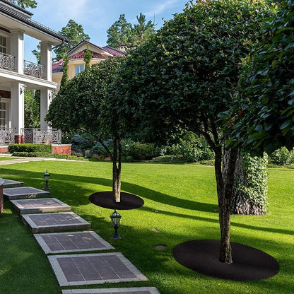 32.5 Inch Non-Woven Tree Mulch Ring 6 Pack, Weed Barrier Mat,Degradable Tree Mulch Used to inhibit Weed Growth and Landscape Weed Control Plant Root Protection (Black-6 pack-32.5")