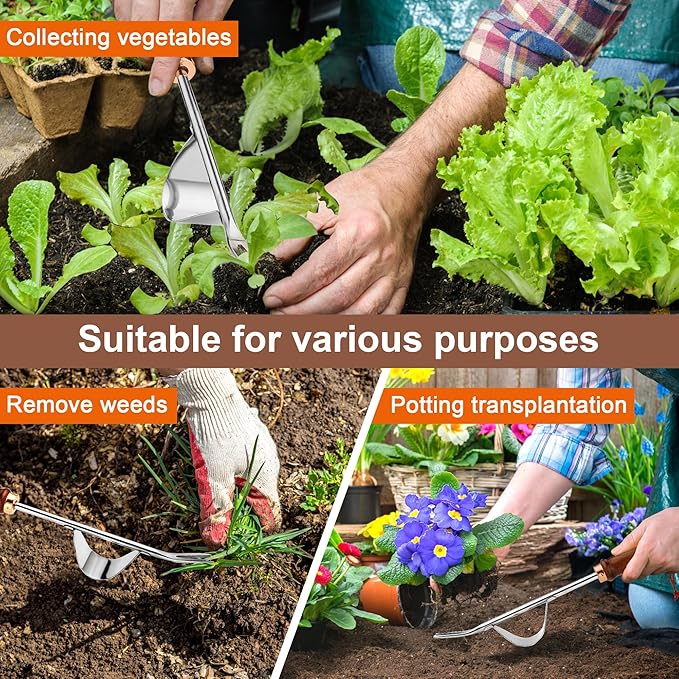 Easy to use Garden Weeding Tool with a Durable Unique Lever Design and V-Shaped Fork for Easy Removal of Weeds and Their Roots(13.58In * 1.13 inches) G-BAR