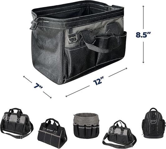 Olympia Tools Bag 12 Inch, Heavy Duty Tools Bag with 4 Large Pockets, Adjustable Shouder Straps and 600D Reinforced Material
