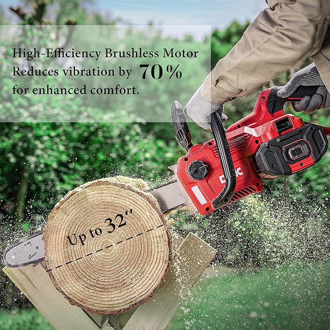 58V Cordless Chainsaw Electric Brushless Chain Saw, 16 Inch Battery Powered Chainsaw with 4.0Ah Battery and 5A Charger for Wood Cutting, Light Felling, Limbing, Firewood, Pruning (KDCS58161BDM)