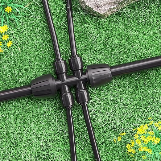 MIXC 6 Packs 1/2''to 1/4''Barbed Tee,Drip Irrigation Fittings for 6-Way Connector